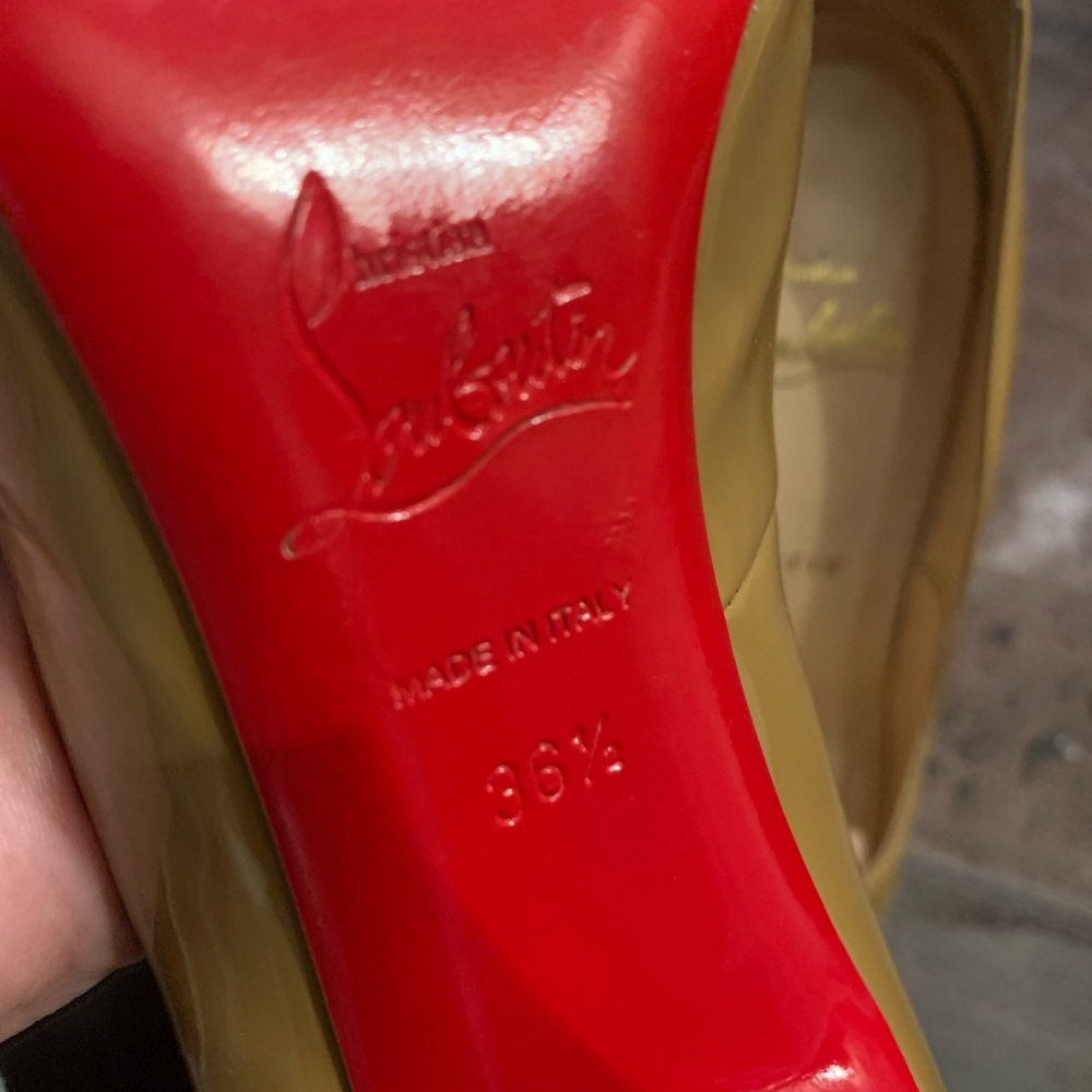 Camel patent Christian Louboutin Deco 100 heel 6.5 - Picture 8 of 8